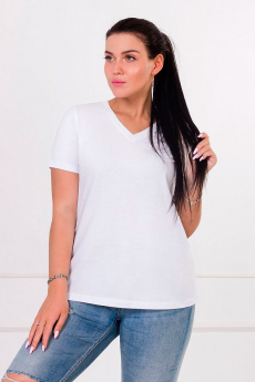 Белая женская футболка с V-образным вырезом Brosko