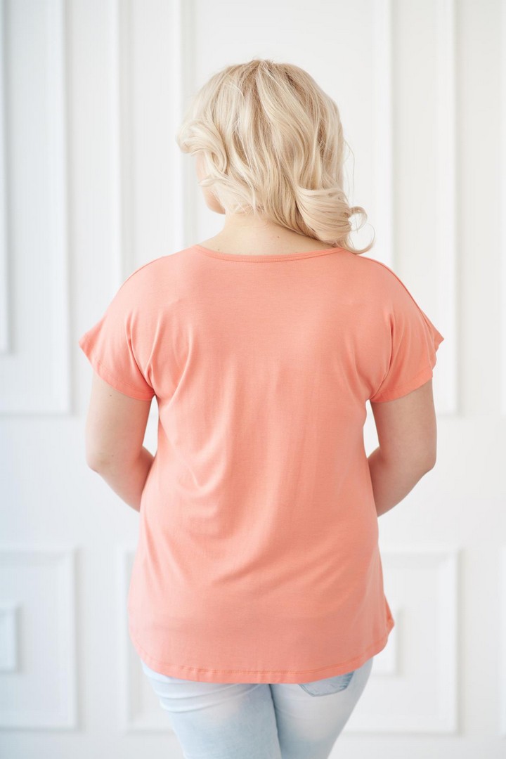 Фото товара 19621, футболка персикового цвета